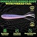 LUCKYFISHING Soft Plastic Baits Forked Tail Fishing Soft Bait for Bass Walleye Trout Crappie Lures Morning Dawn-3in-40pcs