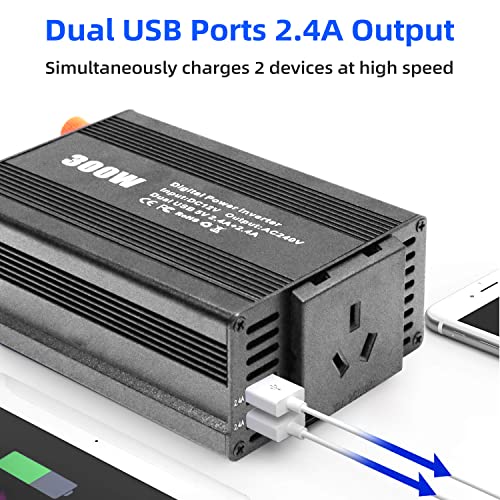 image for LuvMung 300W Pure Sine Wave Power Inverter DC 12V to AC 240V Car Plug 