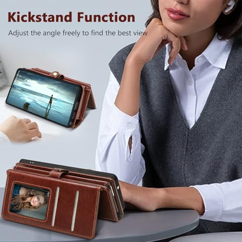 BLISLIAR Wallet Case for Samsung Galaxy S26 Ultra with Card Holder/Crossbody Wallet/Strap| RFID Blocking | Magnetic | Kickstand | Detachable | PU Leather Phone Case for Galaxy S26 Ultra,6.9 in,Brown by BLISLIAR - Used condition - Image 6