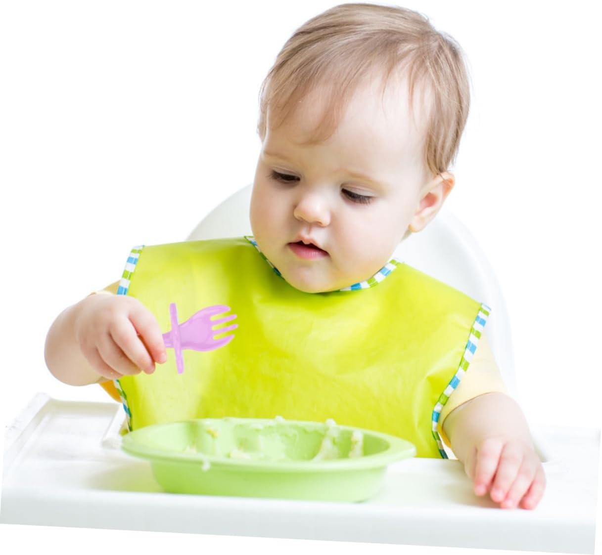 4Set Eating Training Spoon Fork Set Portable Tableware for Boy Girl Ergonomic Grip with Protective Design Random Colors