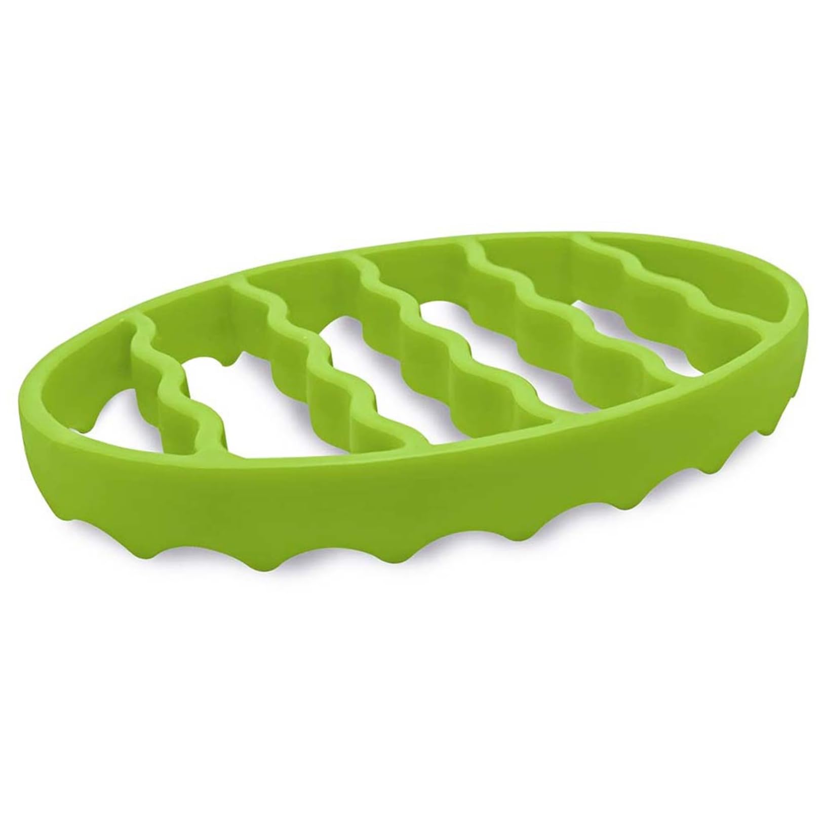 Suxdlan Green Silicone Roasting Rack 7X8x1 Heat-Resistant Oval Roasting Rack Dishwasher & Microwave Safe For Slow Cooker, Pressure Cooker, Oven & More,