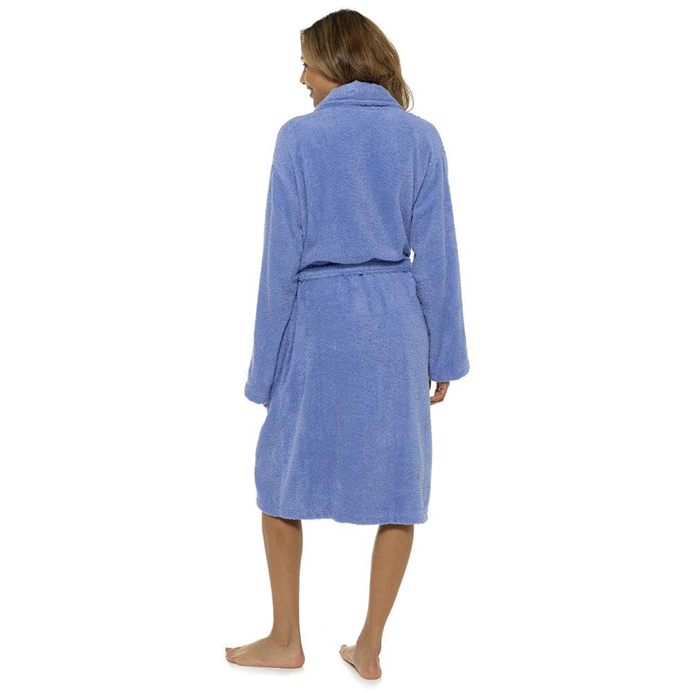 A2Z Accappatoio da donna in 100% cotone, morbido e assorbente, con cintura e tasche, con cappuccio, perfetto per la casa, rosa o lilla, per donne taglie da 40 a 46 - 48