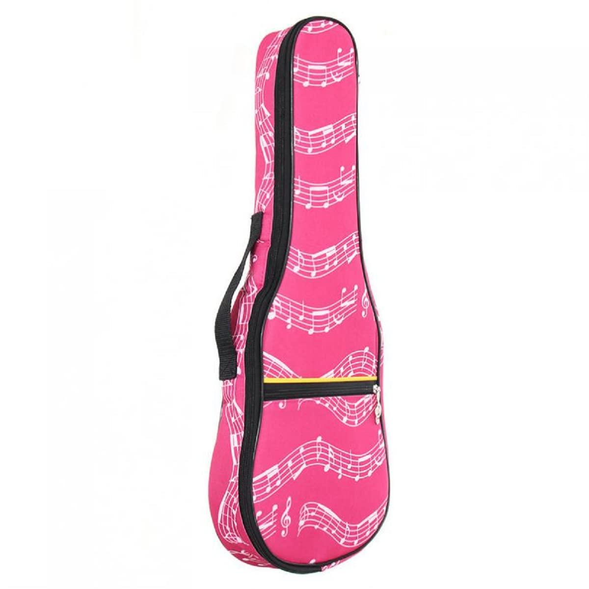 Funda de ukelele de 58 cm, impermeable, duradera y acolchada, con correas de hombro ajustables, con dibujo de notas musicales