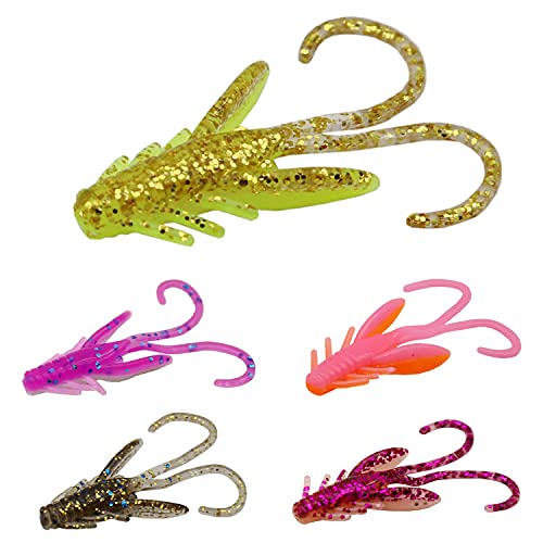 70Pcs Soft Plastic Crawfish Bait Fishing Lure For Crappie, Bass, Bluegill, White Perch, Sunfish, Speckled Trout All Panfish Softlure Artificial Crayfish Lures Bait Slow Sinking (4Cm/1G - 70Pcs(D)) #TOP8