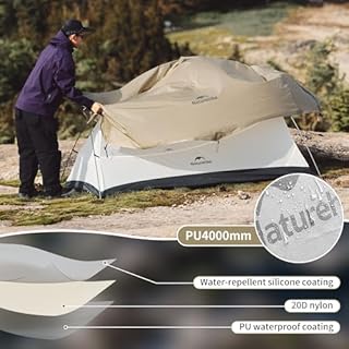 Naturehike Cloud up 2 Person Silicone Waterproof Tent Lightweight Ultralight Backpacking Tents with Footprint for Camping Hiking Backpacking