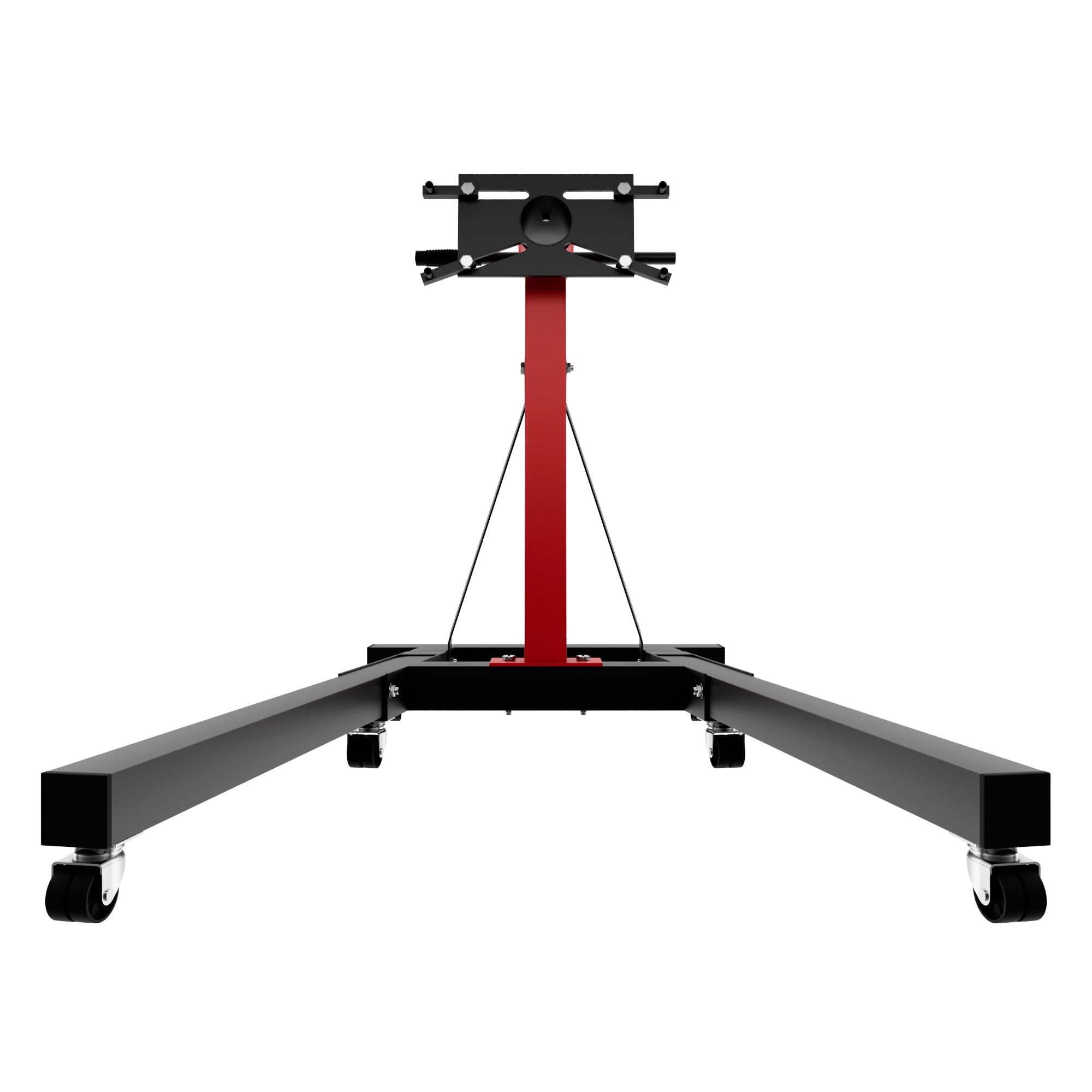 BOUDECH Keplero – Caballete de apoyo para motor máx. 900 kg de acero, soporte con brazos giratorios 360° negro
