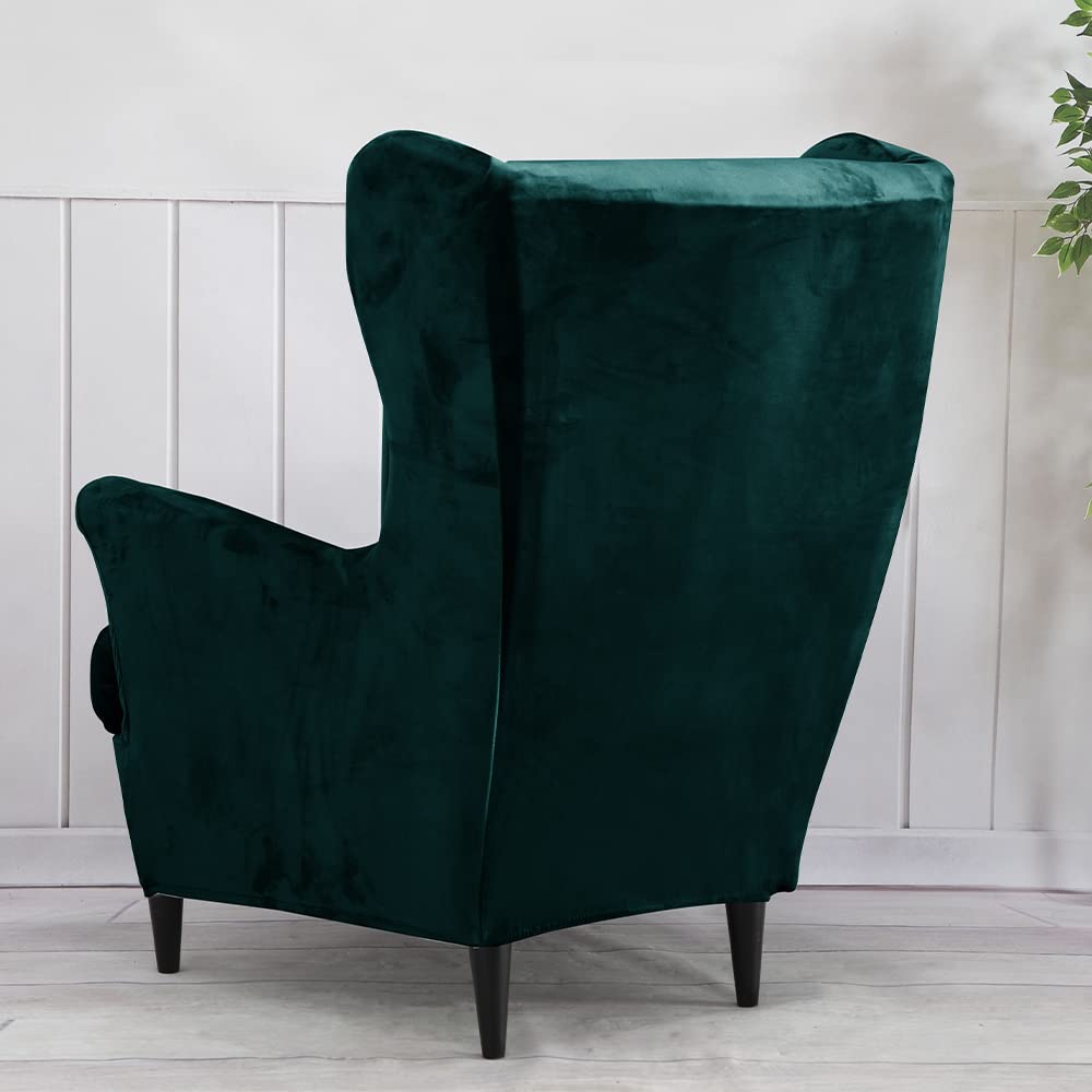 Copripoltrona 1 posto con orecchie elasticizzato 2 pezzi copripoltrona velluto coprisedie in velluto a vela Fodere per poltrone a orecchioni
