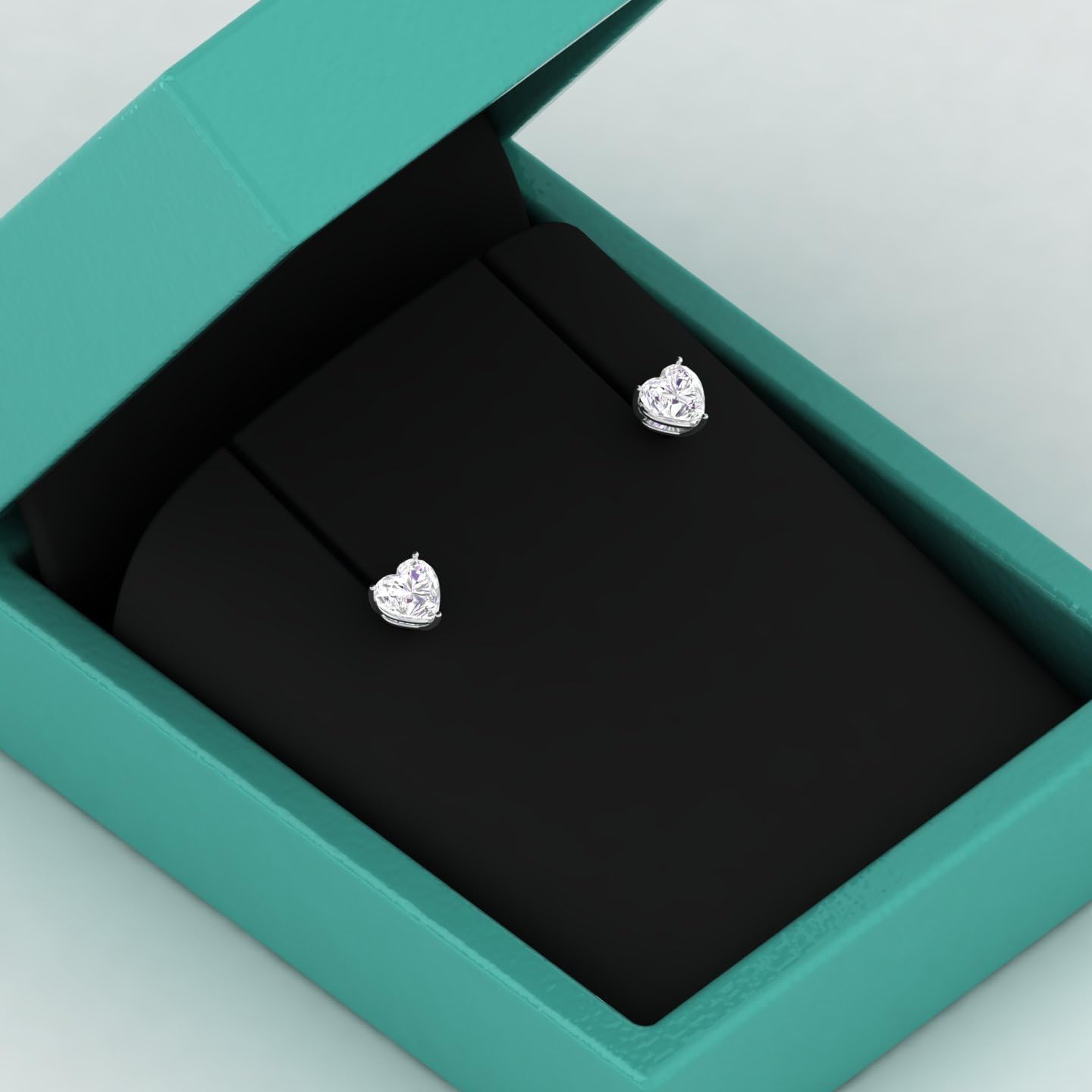 Valentine’s Day Moissanite Stud Earrings Gift Set | 2CT Trillion & 1CT Heart Cut Earrings | 14K White Gold Plated 925 Sterling Silver | Romantic Jewelry Gift for Her - Image 8