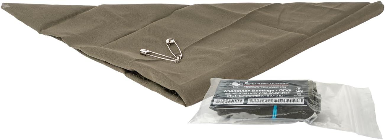 North American Rescue Triangular Bandage NAR Cravat Cotton Bandaging for Injuries, Wounds, Support (30-0089)