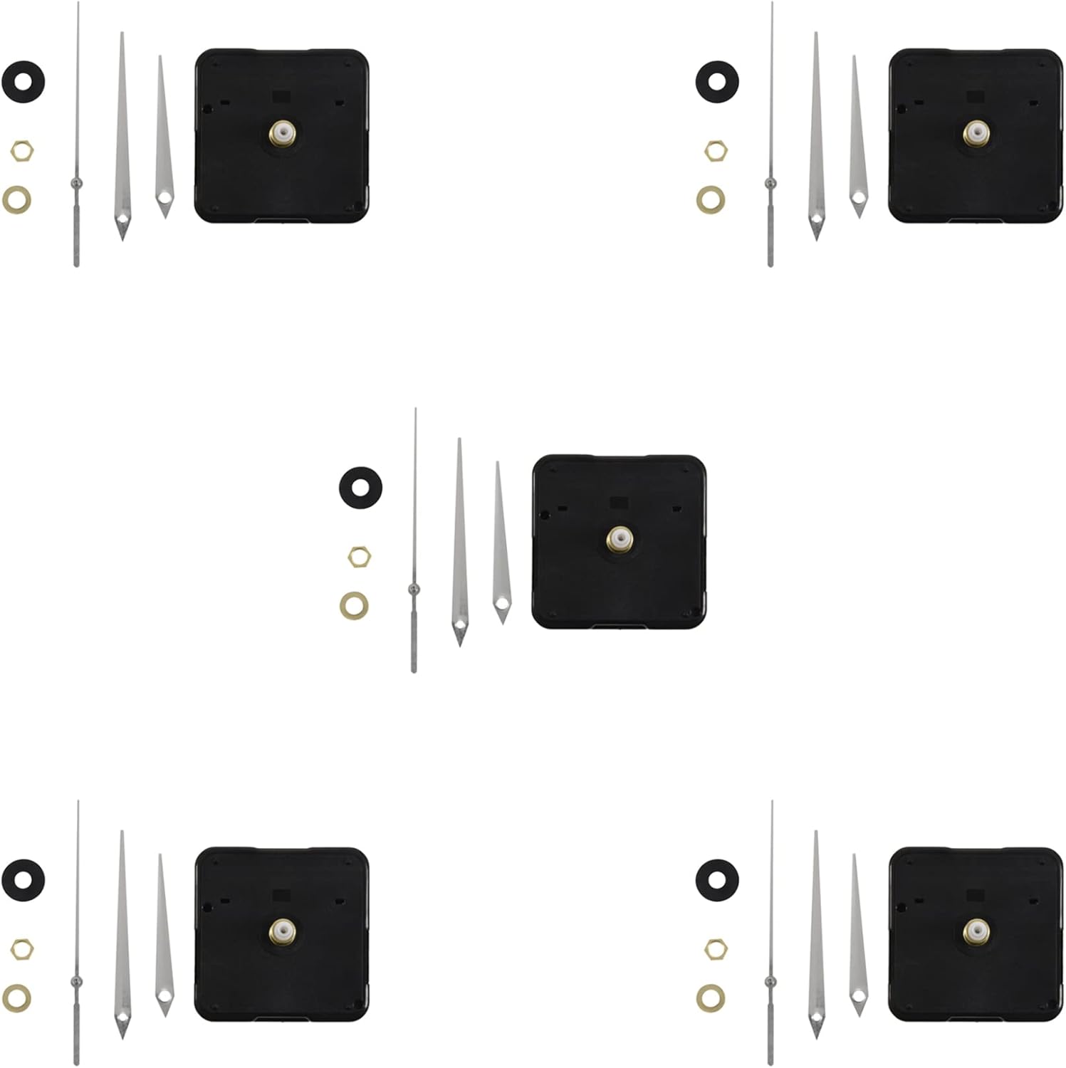 5X DIY High Torque Clock Mechanism, 3/10 Inch Maximum Dial Thickness, 4/5 Inch Total Shaft Length (White)
