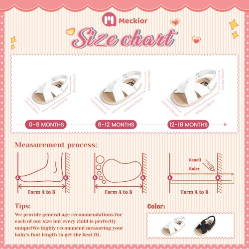 Image of Meckior Infant Baby Girls Boys Summer Sandals Open Toe Lace Princess Dress Wedding Flats Shoes Newborn Toddler Soft Non-slip Sole First Walker Crib Shoes