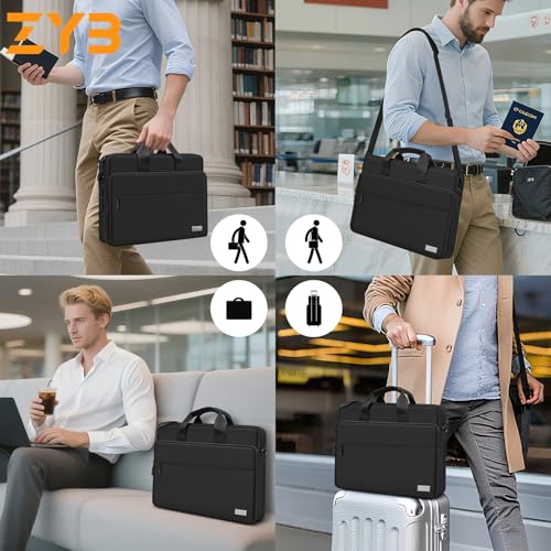ZYB Große Laptoptasche 17 Zoll 17.3 Zoll Laptop Tasche,Wasserdicht Notebook Tasche für 17-17.3 Zoll Lenovo HP Dell ASUS MSI Acer Samsung etc 17-17.3 Laptop Hülle Schultertasche Aktentasche-Schwarz