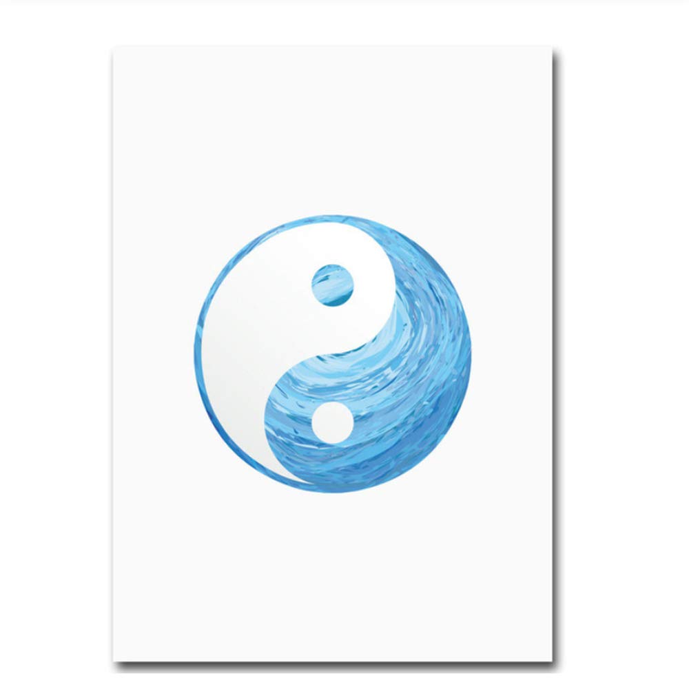 Arte de la Pared Cartel de la Lona Yoga Imagen de la Pared Imprimir Decoración Moderna del hogar Sala de Estar Marco Decoración HD Carteles 50x70cm (19.7 "x27.6) x2 con Marco