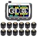 EEZTire-TPMS12 Real Time/24x7 Tire Pressure Monitoring System - 12 Anti-Theft Sensors, incl. 3-Year Warranty