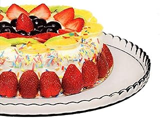 Cake Plate Glass Stand Round Platter Plateau à Gâteau Cupcake Patisserie 12.75 inches