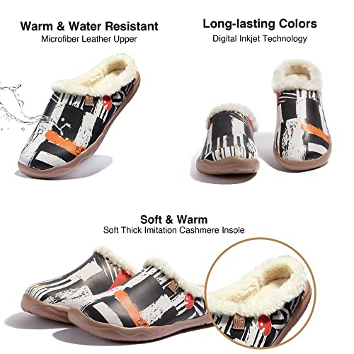 UIN Men's Mules Slipper Loafers Lightweight Comfort Mules Walking Casual Clogs Household Slip Ons Art Painted Travel Shoes Midnight Street 2 6