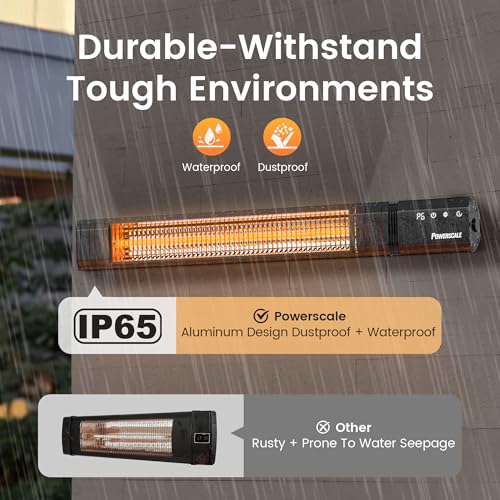 Powerscale T17 Infrared Heater 24H Timer Outdoor Heater,Ip65,Memory Function Infrared Electric Patio Heater,9 Levels Heating Touchscreen thumb #6