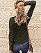 Limerose Women's Long Sleeve Lace Trim Tunic Tops Button Down Casual Blouse Cute Crew Neck Ribbed Shirt Army Green
