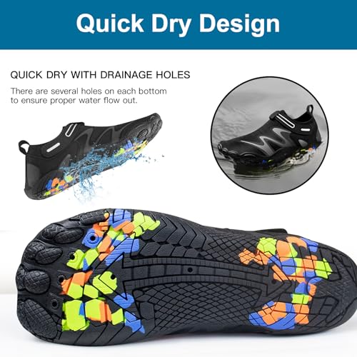 Frauen Männer Wasser Sport Schuhe Barfuß Strand Schwimmen Pool Schuhe Quick Dry Aqua Socken Anti-Rutsch Surf Tauchen Yoga Schuhe, Schwarz, 39
