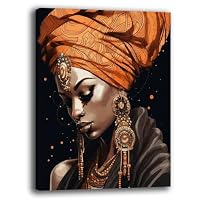 Quadro Moderno Astratto Donna Volto Su Tela – Stampa Oro Gold 30x40 Cm, Artigianale Italiano