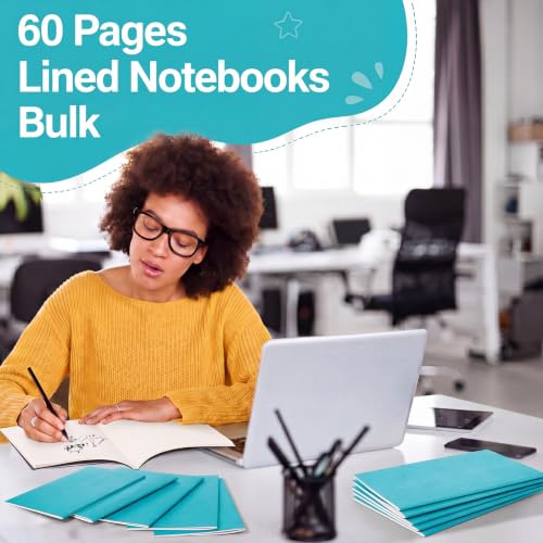 Image of Mimorou 100 Pcs A5 Journals Notebooks Bulk,Cyan,Lined
