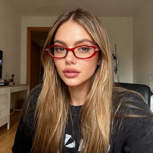 Image of boten Cat Eye Blue Light Blocking Glasses for Women Men Small Oval Eyeglasses Anti Glare Nerd Eyewear