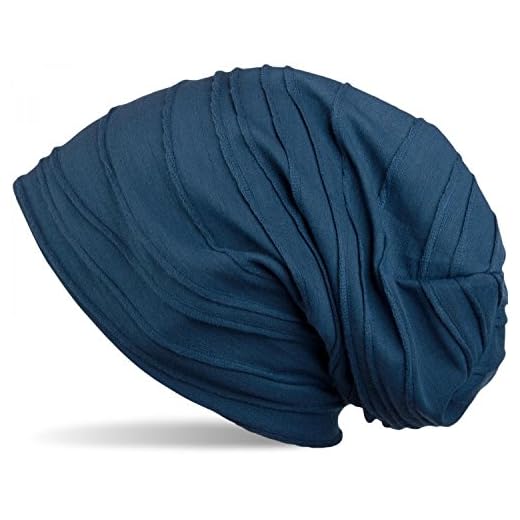 styleBREAKER klassische Beanie Mütze mit Falten Muster, Longbeanie, Unisex 04024053, Farbe:Petrol (One Size)