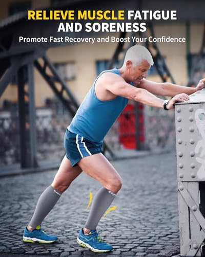 Image of CAMBIVO Calf Compression Sleeve 3 Pairs Footless Compression Socks Running