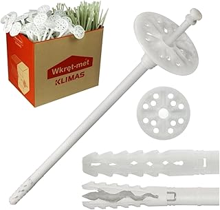 100 Stück Dübel Ø 8 mm Dämmstoffdübel Tellerdübel Schlagdübel Kunststoffnagel glasfaserverstärkt LTX Ø 8 x 115 mm