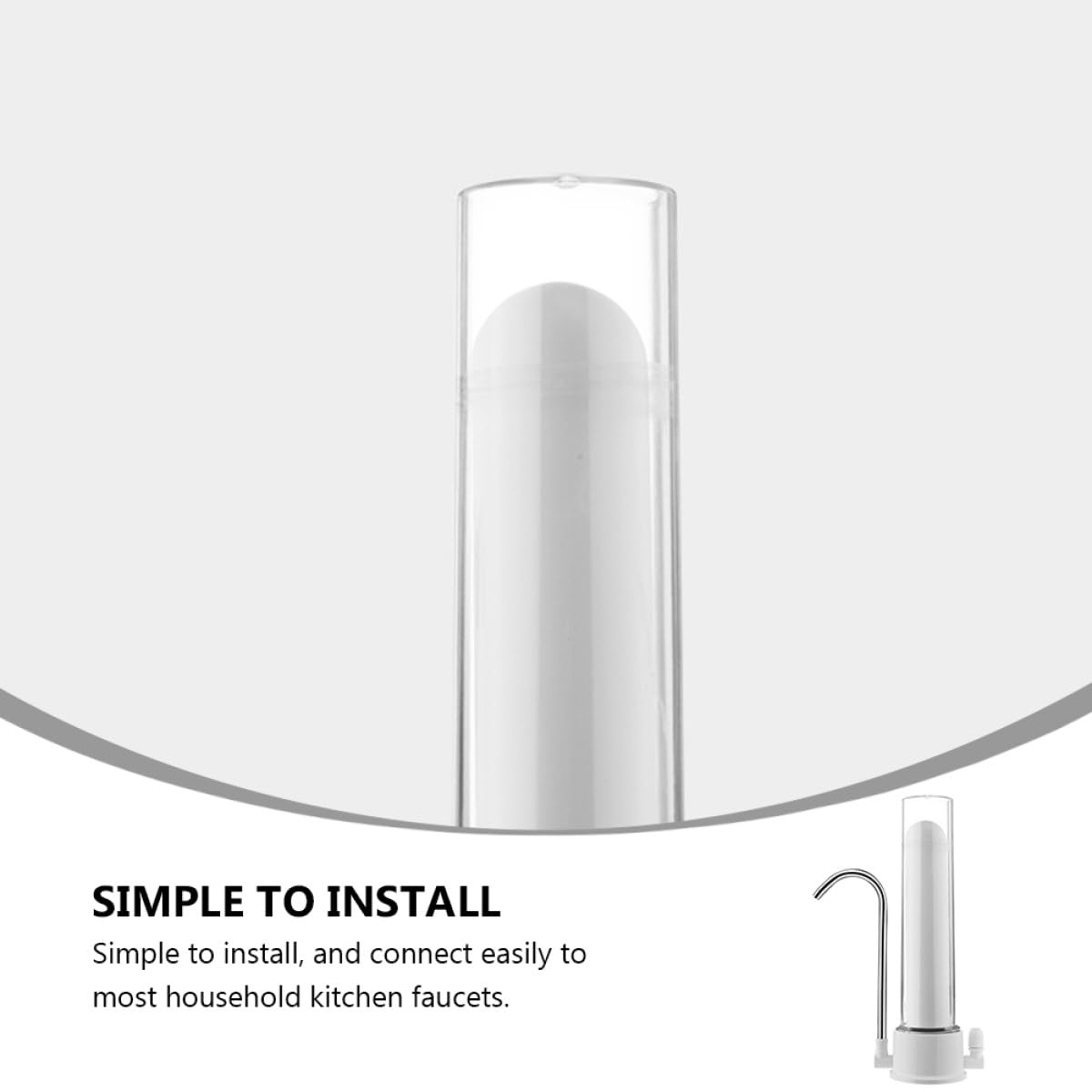 Alipis Filtro de Agua Potable y Filtro de Grifo de Encimera Sistema de Filtración Física, Material Cerámico y Plástico, para Cocina Doméstica, 1 Unidad, Uso Diario