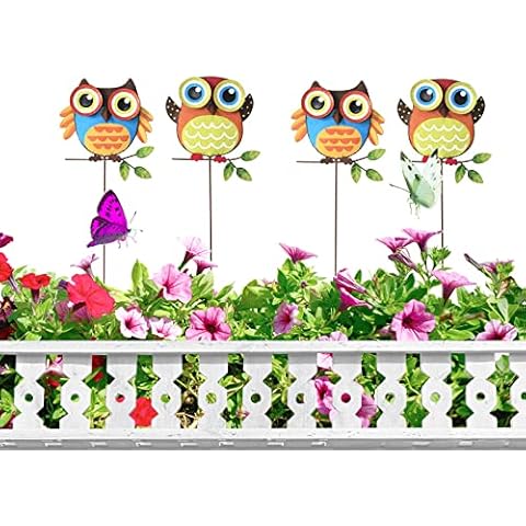4 Pack Metal Owl Garden Stakes by K KILIPES Cover