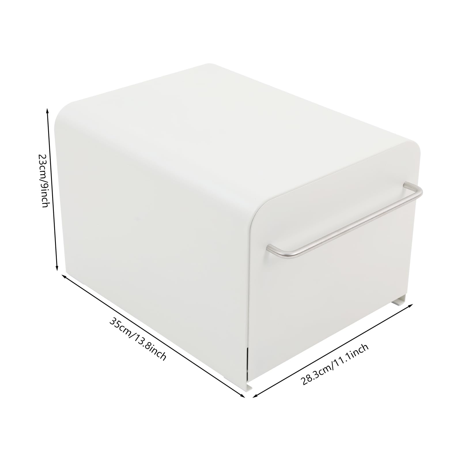 Organizer per cassetti per piano di lavoro, in metallo, per cucina, ufficio, cosmetici, bianco, 35 x 28,3 x 23 cm, cassetto estraibile con guida liscia
