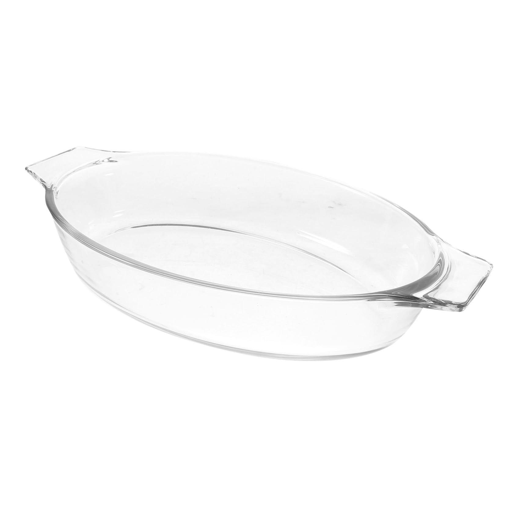 Cabilock Baking Dish with Double Handles Clear Glass Bakeware for Roasting and Serving High Borosilicate Casserole for Oven and Table Capacity