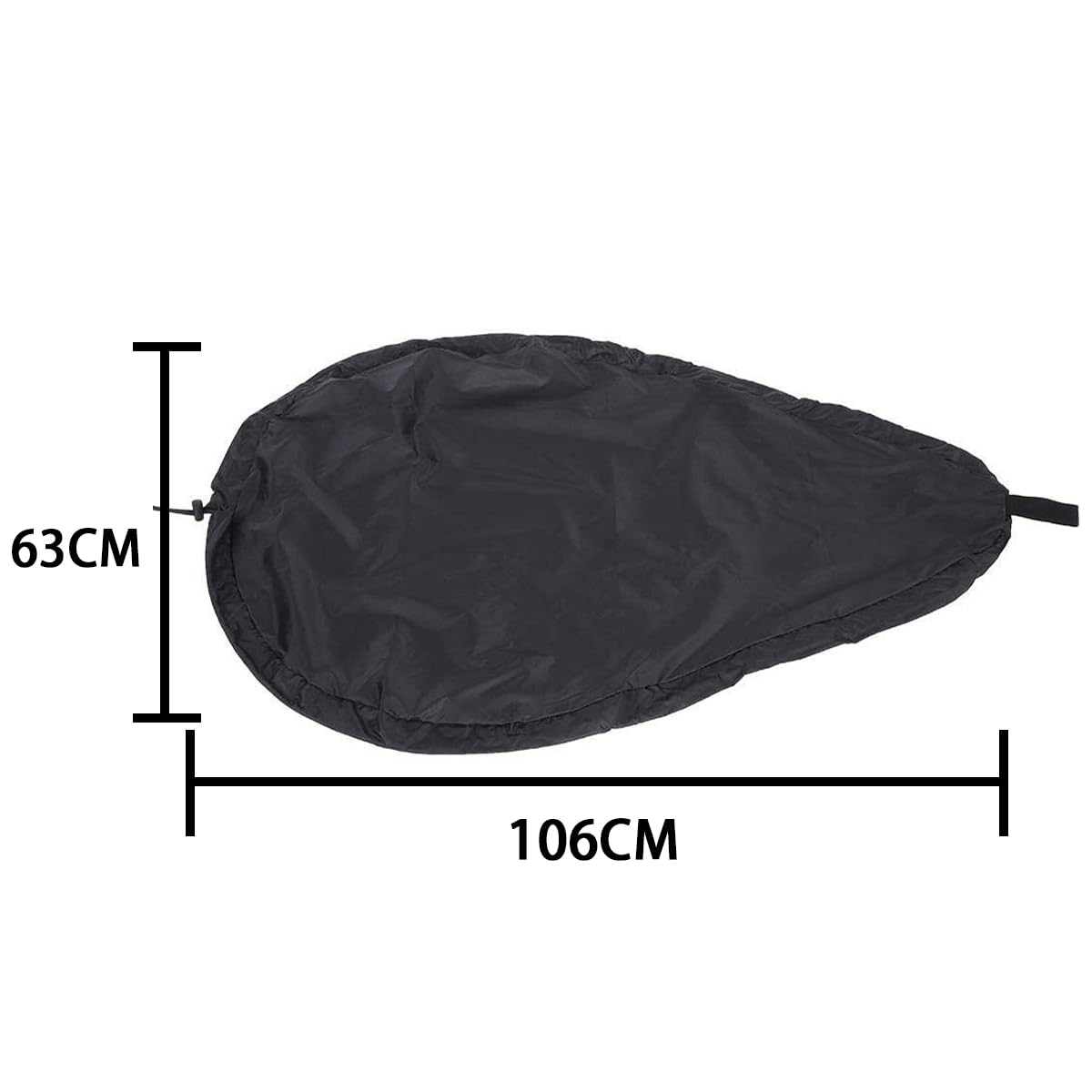 Kajak-Cockpit-Abdeckung, 106 x 63 cm, universell verstellbar, staubdicht, Lukendeckel für Kajaks, schwarz, wasserdicht, Kanu-Cockpit-Schattenabdeckung, UV-Schutz, Kajak-Kanu-Sitzschutz