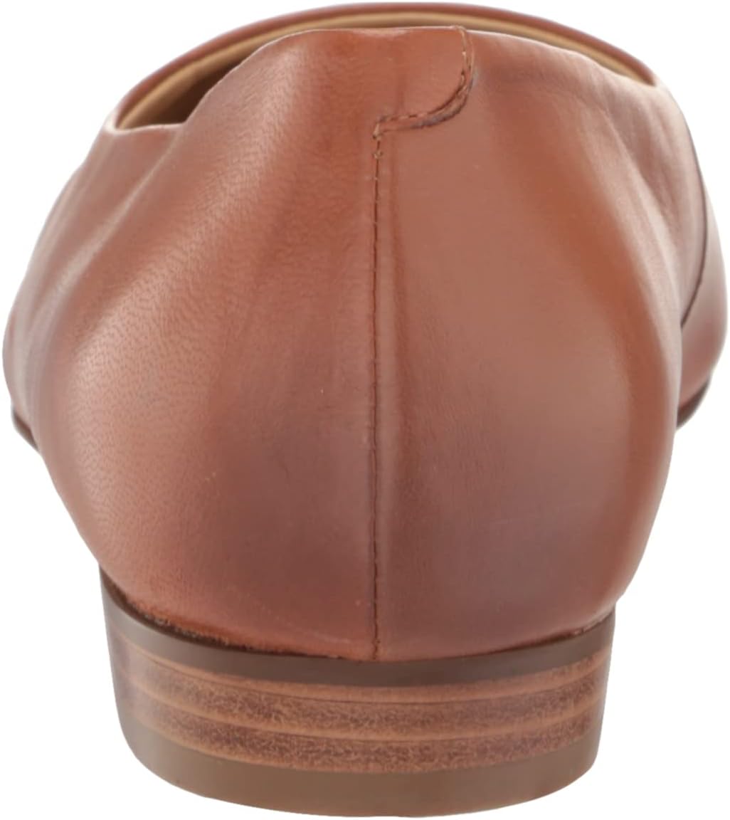 Trotters Honor - Flats for Women - Flexible Rubber Sole - Low Stacked Heel - Leather Upper - Square Toe Caramel 8 M (B)