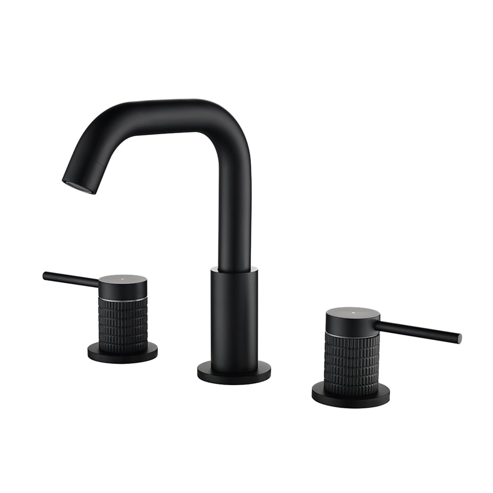 ZYCHSJXA Bathroom Taps Mixer Twin Handle Faucet, 360 Swivel Adjustable Basin Tap Black Modern