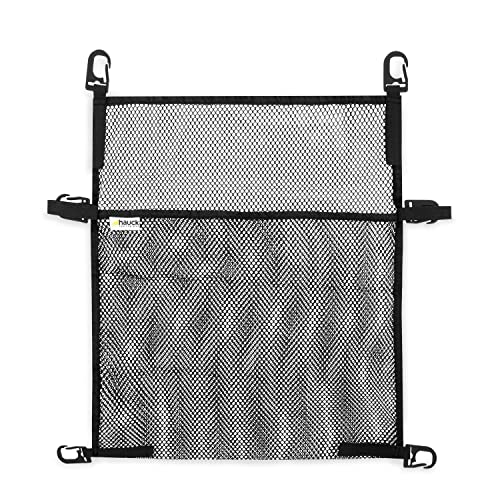 hauck Buy Me, Schwarz - Universelle Netztasche für Kinderwagen & Buggys 36x50 cm, Extra Stauraum für Windeln, Snacks & Einkäufe, Robust & Elastisch, Leichtes Befestigen mit Karabiner
