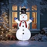 LEADZM Bonhomme de Neige LED Pop-Up 180 cm, 200 LumièRes LED, Figurine de NoëL, DéCorat...