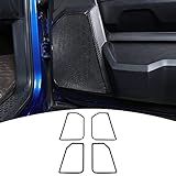 4PCS Car Interior Door Speaker Cover Trim for 2010-2017 Dodge Ram (carbon fiber)