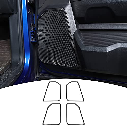4PCS Car Interior Door Speaker Cover Trim for 2010-2017 Dodge Ram (carbon fiber)