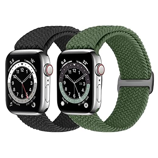 Runostrich Flätat Solo Loop armband kompatibelt med Apple Watch 44 mm 42 mm 40 mm 38 mm, vävt elastiskt ersättningsarmband kompatibelt med iWatch Series 6/5/4/3/2/1/SE män och kvinnor, 42mm/44mm,