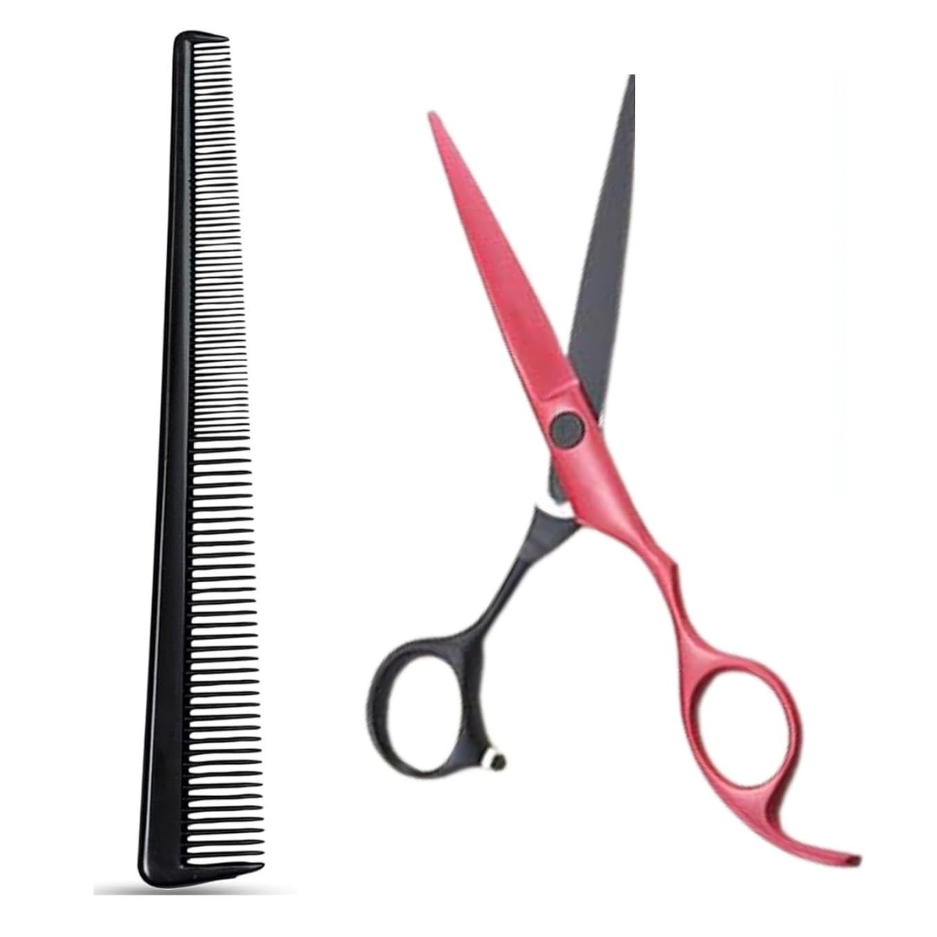 Professional Hair Cutting Scissor 6.5 Inches Stainless Steel Salon Barber Hair Cut Scissor for Men Women and Kids (Red & Black)-image-35