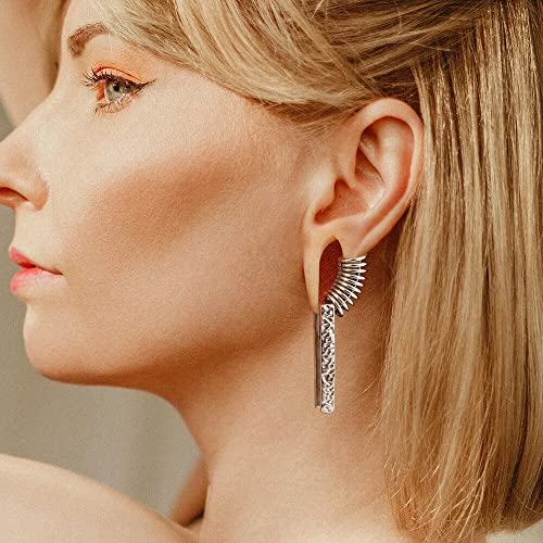 Casvort Hypoallergenic 316 Stainless Steel Silver Fashion Light 6Mm 2G Ear Weights Lyra Meteor Ear Hangers With Stacked Ring Ear Lobe Cuff In 10Mm 00G #TOP1