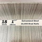 Jewel City Tools 10,000 Galvanized Steel 18 Gauge 18Ga 1-1/2" 38mm Brad Nails F38 18G 1 1/2" Inch Lo