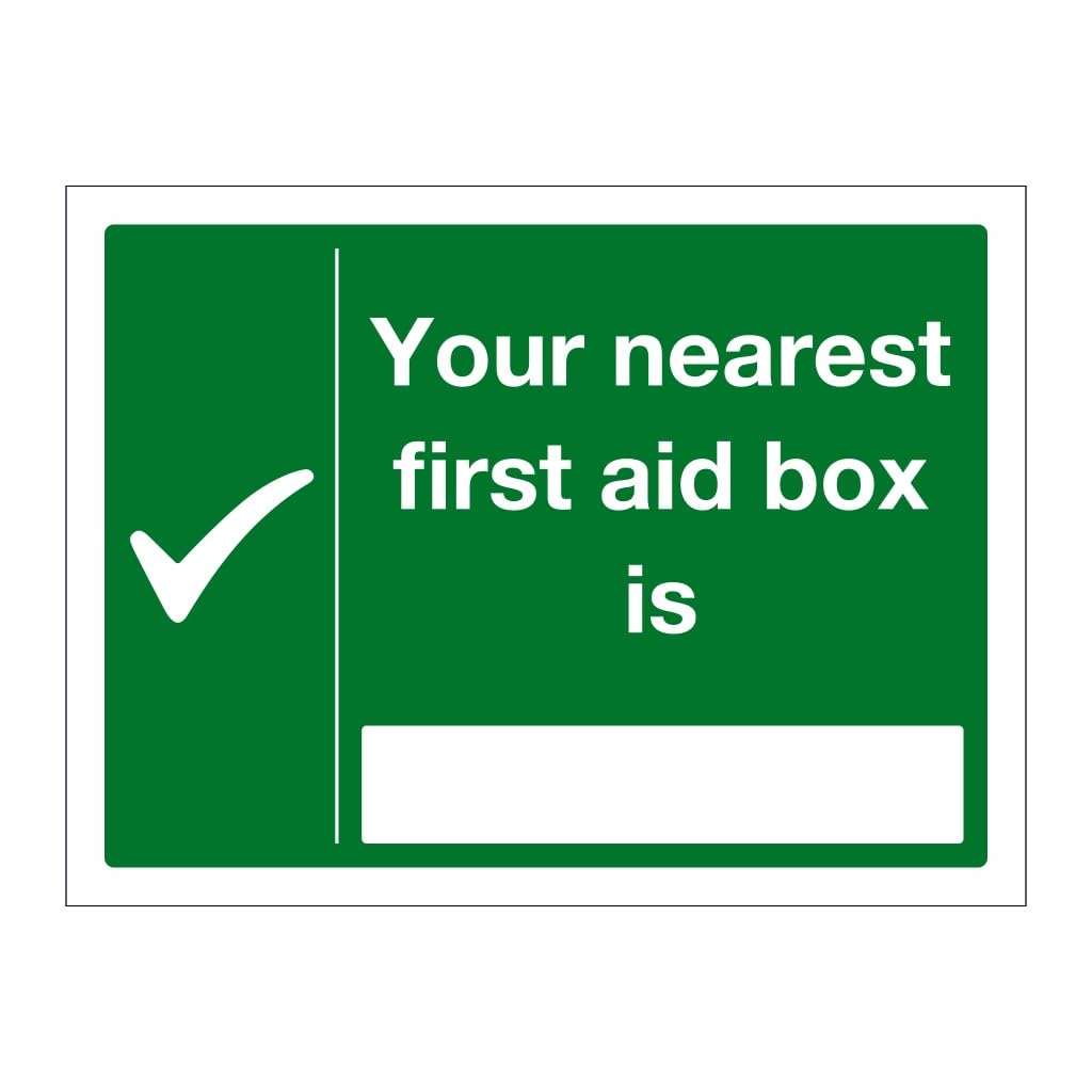 Your nearest first aid box is sign - Emergency Safety 8x12 Metal Tin Sign Garage Man Cave Wall Decor