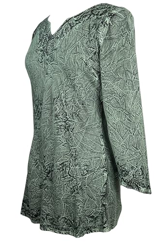 Agan Traders 2025 Summer Long Sleeve Diamond Neck Fall Embroidered Tops - Medieval Boho Vintage Tunic Kurta Blouses for Women2