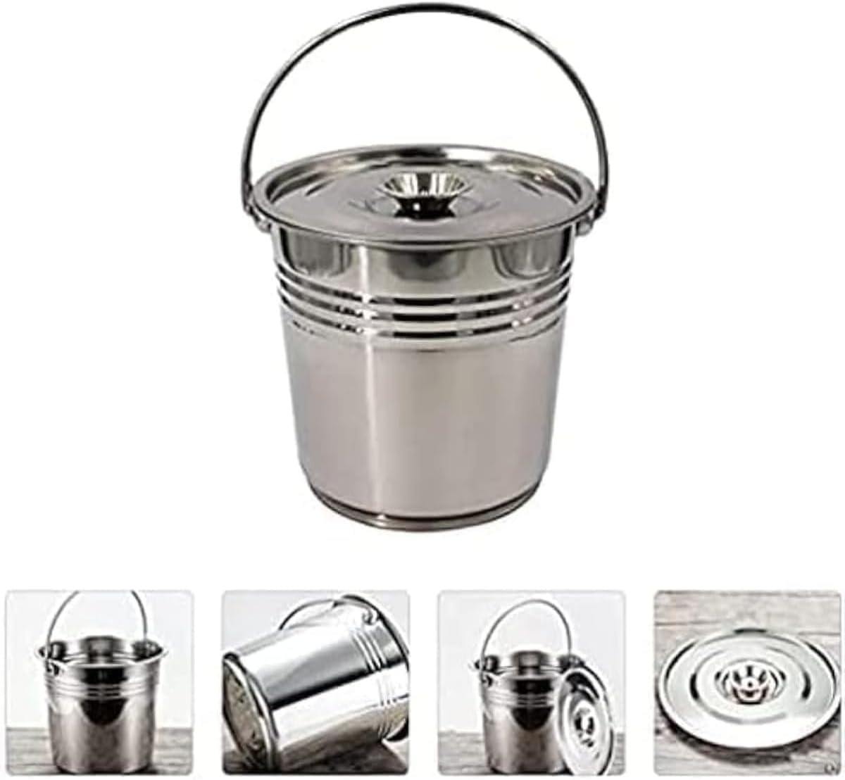 REENEW バケツ ステンレス鋼のバケツ バケツ 蓋付きバケツ 食品等級 バケツホーム アイスバケツ ステンレス鋼 フタ付き 頑丈