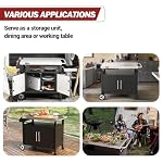 PC3403S Outdoor Grill Cart with Wheels Black - Image 4