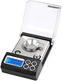 Balance Électronique Haute Précision Numérique Balance Grammage 30/0.001g Mini Laboratoire Rouge à Lèvres Diamant Bijoux Vague (50G/0,001G)