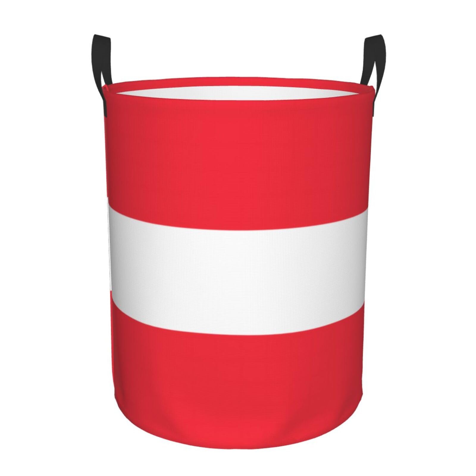 S Circular Hamper Austrian flag Print for Dirty Clothes
